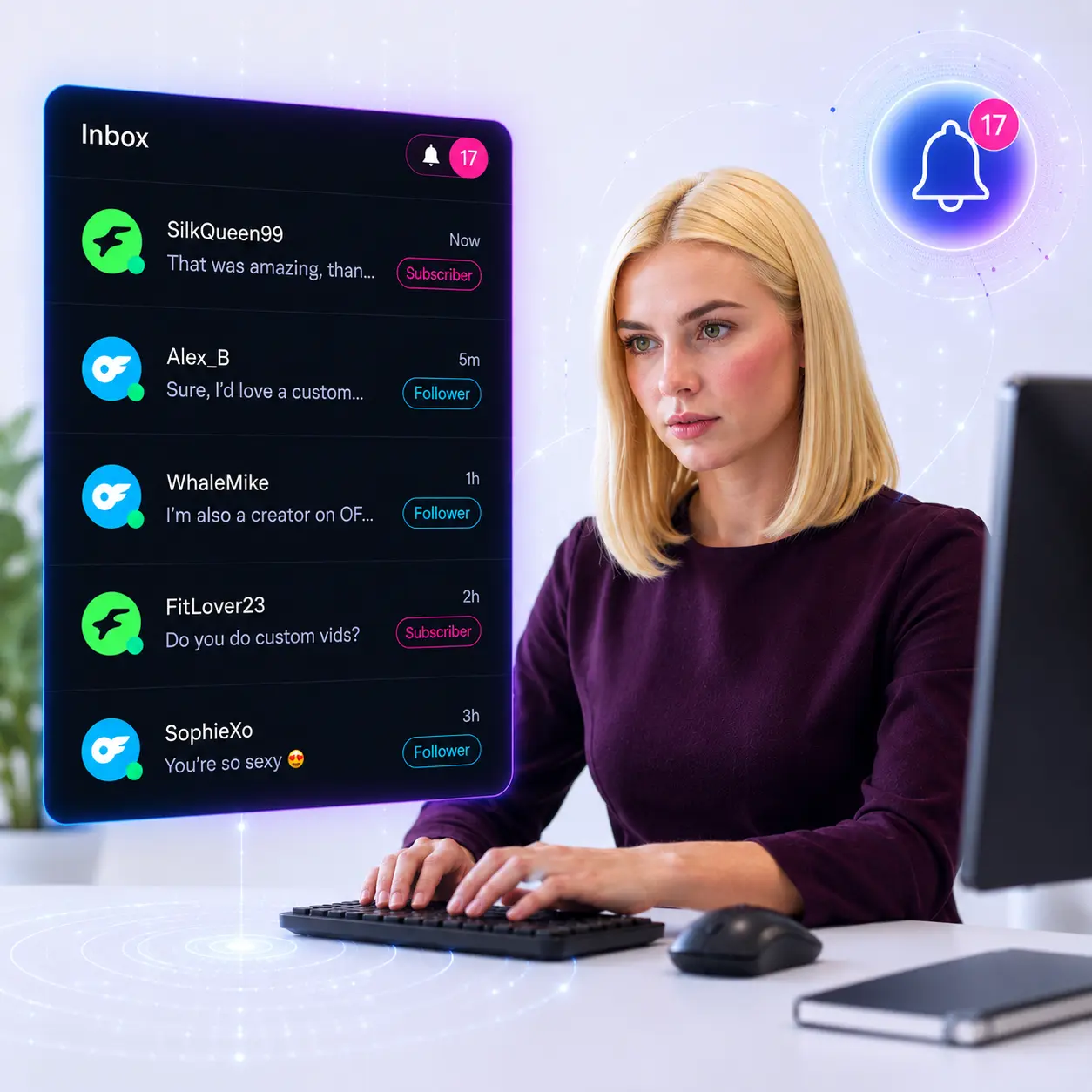 BSilk AI instantly picks up fan messages on OnlyFans and Fanvue with zero delay